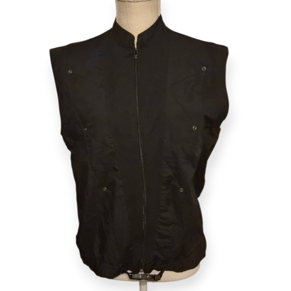 SERGIO VALENTE | Men's Black Zipper-front Vest